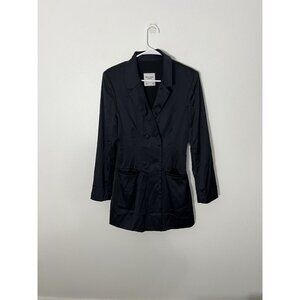 Abercrombie And Fitch Black Satin Blazer Mini Dress Size XS